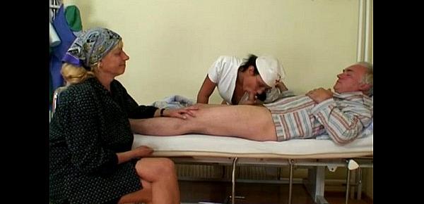  Naughty Hot Nurse Helps Old Patient To Get Laid